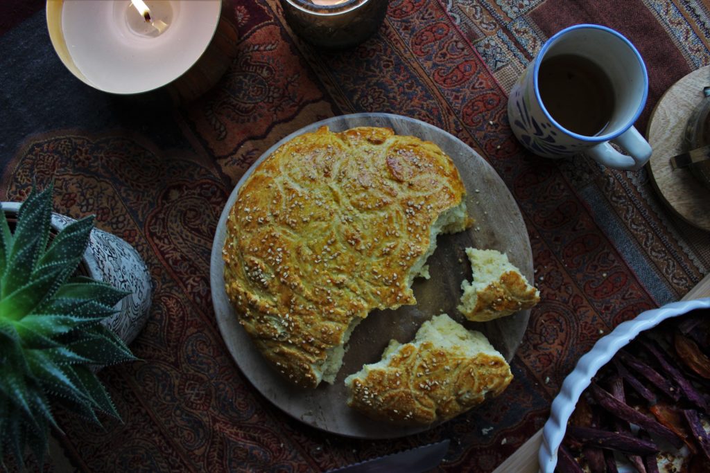 ReiseSpeisen I Krachel Marokkanisches Grieß-Brot mit Sesam nach Greg und Lucy Malouf